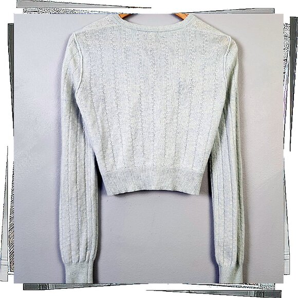 Cropped Baby Blue "Everyday Cashmere Cardi" (XS) by Free People - Picture 3 of 5